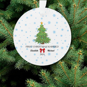 Eerste Kerstmis Getrouwd 2024 Custom paar Acryl Ornament