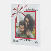Eerste Kerstmis Getrouwd Custom Christmas Ornament (Voorkant links)