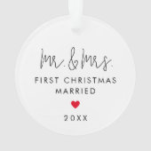 Eerste Kerstmis Getrouwd Custom Photo Christmas Ornament (achterkant)