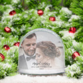 Eerste Kerstmis Getrouwd en Vrolijk Foto's Custom Sneeuwbol (Kerstmis)