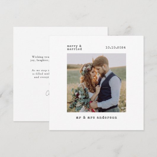 Eerste kerstmis getrouwd foto bruiloft feestdagenkaart (Voorkant / Achterkant)