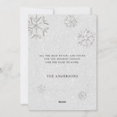 Eerste kerstmis getrouwd glitters boho boog foto feestdagenkaart (Achterkant)