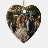 Eerste Kerstmis getrouwd hart vorm Keramisch Ornament (Rechts)