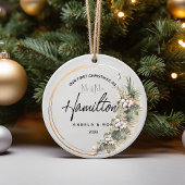 Eerste Kerstmis Getrouwd Keramisch Ornament, Boeke Ornament