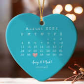 Eerste Kerstmis Getrouwd met Datum & Foto in Terug Ornament