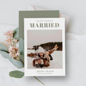 Eerste Kerstmis Getrouwd Moderne Kerstfoto Feestdagenkaart