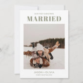 Eerste Kerstmis Getrouwd Moderne Kerstfoto Feestdagenkaart (Voorkant)