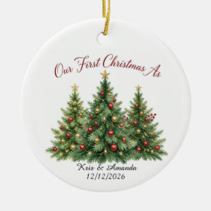 Eerste kerstmis getrouwd ornament