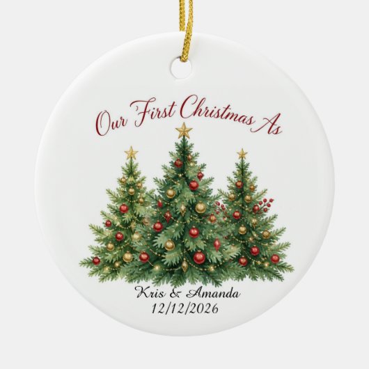 Eerste kerstmis getrouwd ornament (Voorkant)