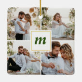 Eerste Kerstmis getrouwd paar Passen getrouwd Mono Keramisch Ornament (Achterkant)