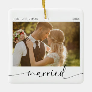 Eerste Kerstmis getrouwd Passen getrouwd Keepsake Keramisch Ornament