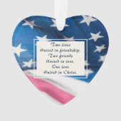 Eerste Kerstmis Getrouwd USA Flag Inspirerend Ornament (achterkant)