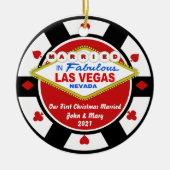 Eerste kerstmis getrouwd Vegas ornament 2021 (Voorkant)