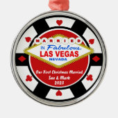 Eerste Kerstmis Getrouwd Vegas Ornament 2023 (Voorkant)