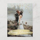 Eerste Kerstmis getrouwd verloofd goud | FOTO Feestdagenkaart (Voorkant)