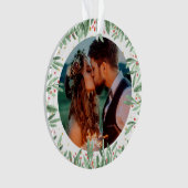 Eerste Kerstmis gewoon gehuwd met feestdag Ornament (voorkant)