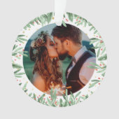 Eerste Kerstmis gewoon gehuwd met feestdag Ornament (voorkant)