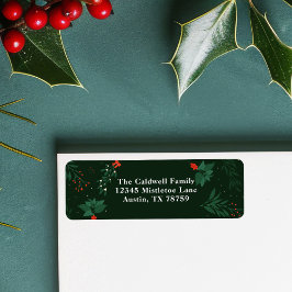 Eerste kerstmis: Green Holiday Return Address Etiket