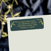 Eerste kerstmis: Green Holiday Return Address Etiket
