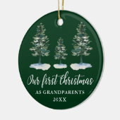 Eerste Kerstmis Groene Pine PHOTO terug Keramisch Ornament (Links)