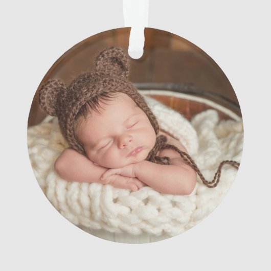 Eerste Kerstmis Groene Pine PHOTO terug Ornament (achterkant)