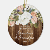 Eerste Kerstmis Grootma Grandpa Personalized Rusti Keramisch Ornament (Links)