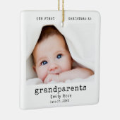 Eerste Kerstmis Grootouder Foto Modern Minimaal Keramisch Ornament (Rechts)