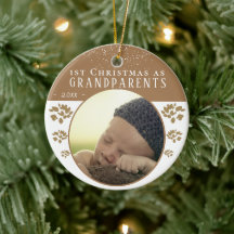 Eerste Kerstmis: Grootouders Beige Baby Foto