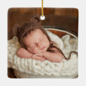 Eerste Kerstmis Grootouders Deers PHOTO BACK Keramisch Ornament (Achterkant)