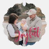 Eerste Kerstmis grootouders fotoscript modern Ornament Kaart (Voorkant)