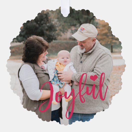 Eerste Kerstmis grootouders fotoscript modern Ornament Kaart (Voorkant)