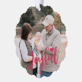 Eerste Kerstmis grootouders fotoscript modern Ornament Kaart (Links)