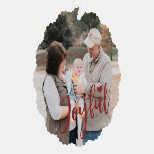 Eerste Kerstmis grootouders fotoscript modern Ornament Kaart (Rechts)