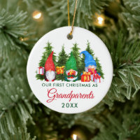 Eerste Kerstmis Grootouders Gnomes Trees