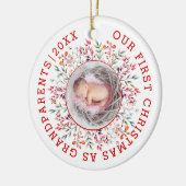 Eerste Kerstmis grootouders lijst foto Keramisch Ornament (Links)