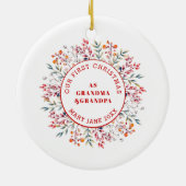 Eerste Kerstmis grootouders lijst foto Keramisch Ornament (Achterkant)