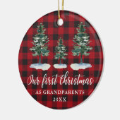 Eerste Kerstmis Grootouders Pset PHOTO BACK Keramisch Ornament (Links)