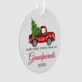 Eerste Kerstmis Grootouders Red Truck Ornament (voorkant)