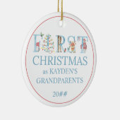 Eerste Kerstmis: Grootouders schilderen Foto Keramisch Ornament (Rechts)