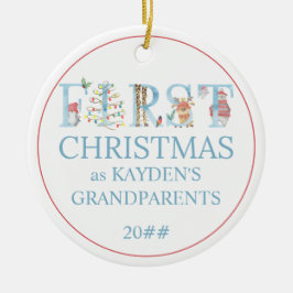 Eerste Kerstmis: Grootouders schilderen Foto Keramisch Ornament