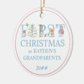 Eerste Kerstmis: Grootouders schilderen Foto Keramisch Ornament (Links)