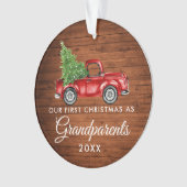 Eerste Kerstmis Grootouders Wood  Truck Ornament (voorkant)