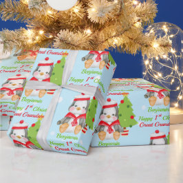 Eerste Kerstmis: Grootzoon Penguin Cadeaupapier
