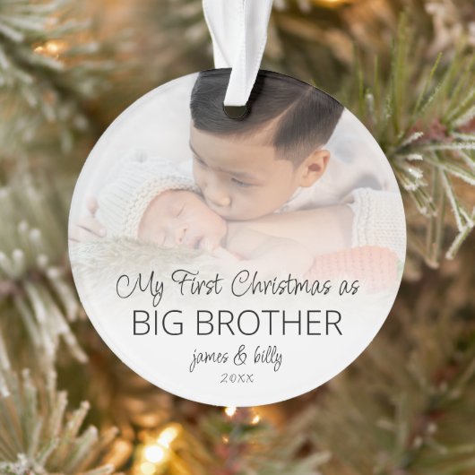 Eerste Kerstmis Grote Broeder Names Fotobedekking Ornament (Boom)