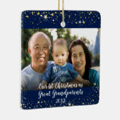 Eerste Kerstmis Grote Grootouders 2 Fotosterren Keramisch Ornament (Rechts)