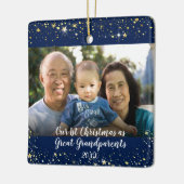 Eerste Kerstmis Grote Grootouders 2 Fotosterren Keramisch Ornament (Links)