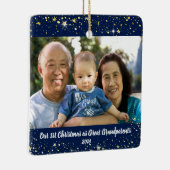 Eerste Kerstmis Grote Grootouders 2 Fotosterren Keramisch Ornament (Rechts)