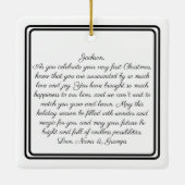 Eerste Kerstmis hier Foto Pasgeboren Schattigee Ba Keramisch Ornament (Achterkant)