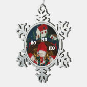 Eerste Kerstmis HoHo Santa Special Happy Holiday Tin Sneeuwvlok Ornament (Rechts)