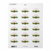 Eerste Kerstmis - Holly Berry - Persoonlijk adres Etiket (Full Sheet)